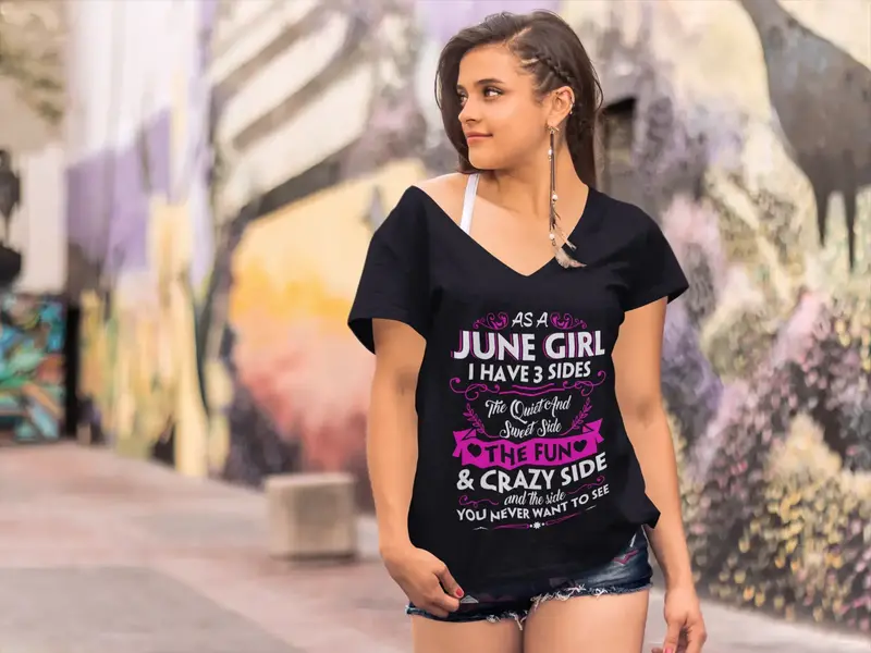 Ultrabasic Women's T-Shirt June Girl - Funny Birthday Shirt For Girls - Novelty Gift 1