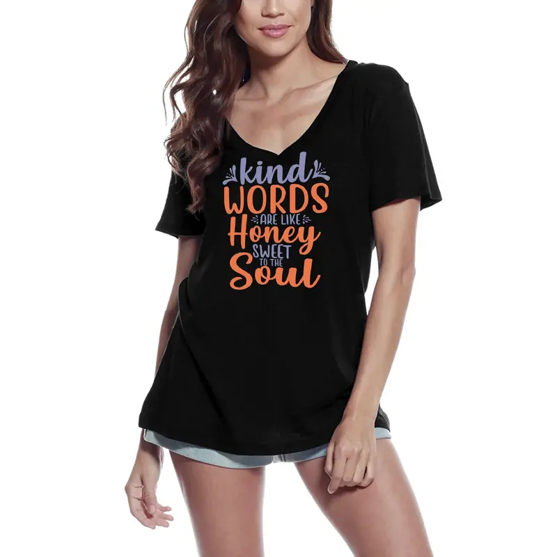 Ultrabasic Women's T-Shirt Kind Words Are Like Honey Sweet To The Soul - Short Sleeve Tee Shirt Gift Tops 1