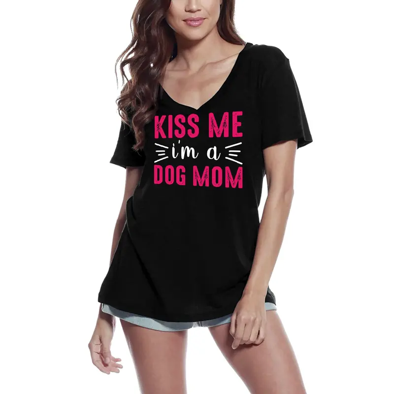 Ultrabasic Women's T-Shirt Kiss Me I'm A Dog Mom - Short Sleeve Tee Shirt Tops 2