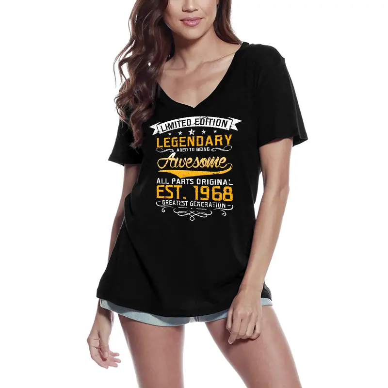 Ultrabasic Women's T-Shirt Legendary Aged To Being Awesome 1968 - 52 Years Old 52Nd Birthday Gift 1