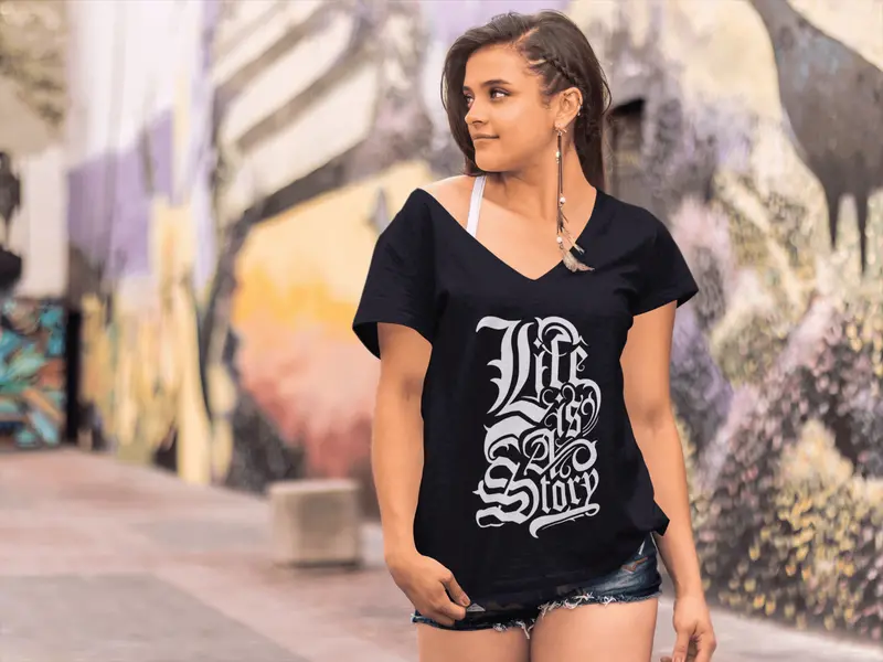 Ultrabasic Women's T-Shirt Life Is A Story - Inspiring Motivational Slogan Tee 2