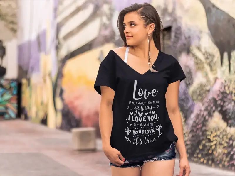 Ultrabasic Women's T-Shirt Love Is Not About How Much You Say - Short Sleeve Tee Shirt Tops 1