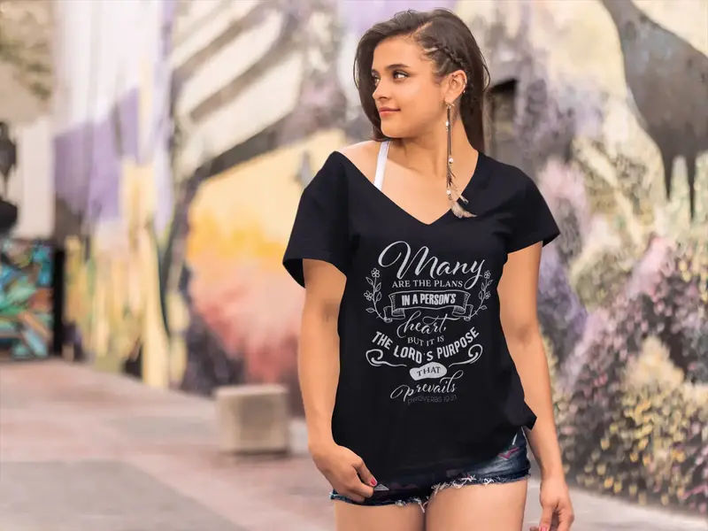 Ultrabasic Women's T-Shirt Many Are The Plans - Religious Short Sleeve Tee Shirt Tops 1