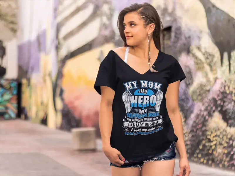 Ultrabasic Women's T-Shirt My Mom My Hero My Guardian Angel - Casual Vintage Tee Shirt 1