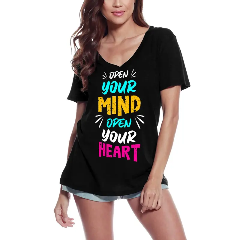 Ultrabasic Women's T-Shirt Open Your Mind Open Your Heart - Motivational Quote 3