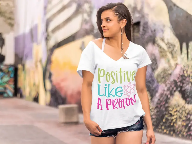 Ultrabasic Women's T-Shirt Positive Like A Proton - Short Sleeve Tee Shirt Tops 1