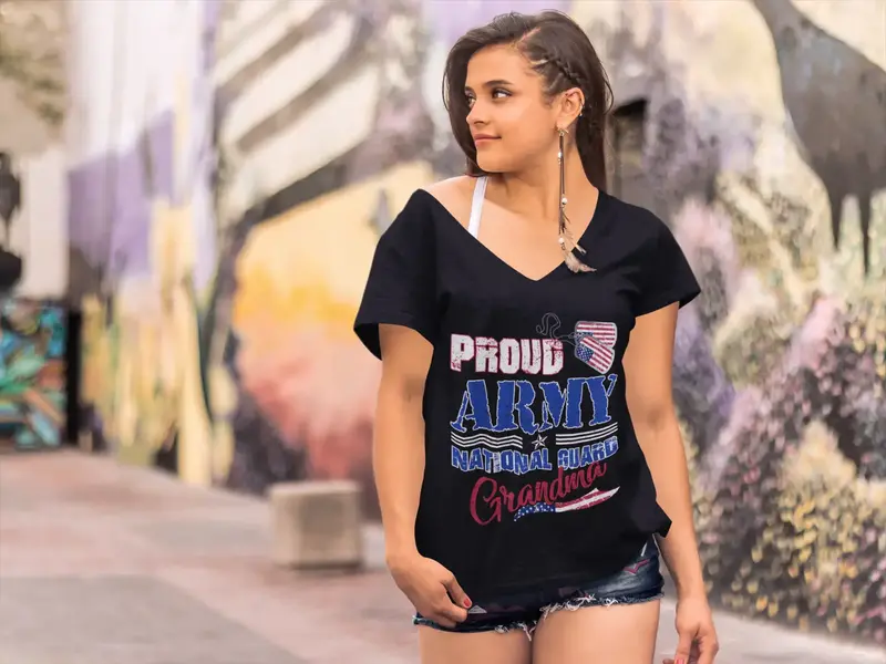Ultrabasic Women's T-Shirt Proud Army National Guard Grandma - American Patriotic Mother Tee Shirt 1