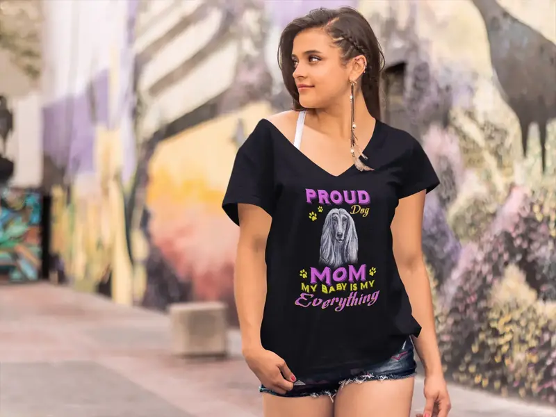 Ultrabasic Women's T-Shirt Proud Day - Afghan Dog Mom - My Baby Is My Everything 1