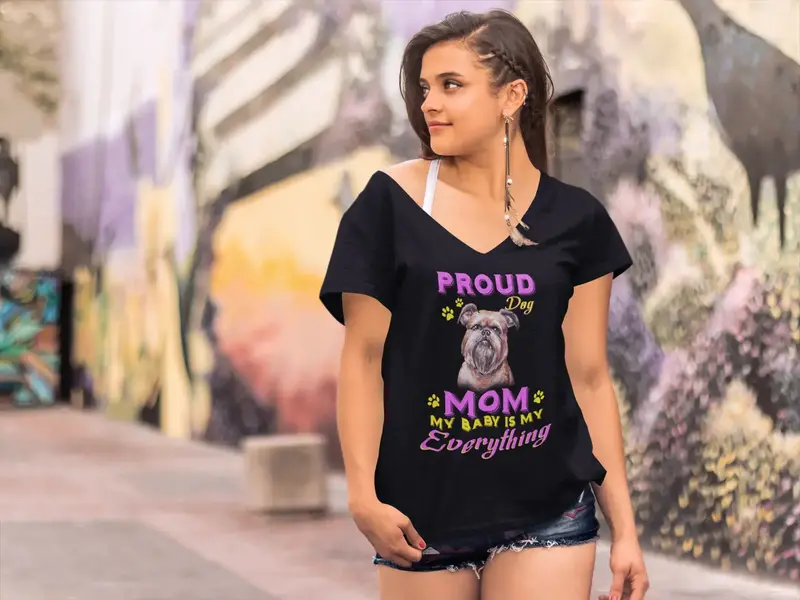 Ultrabasic Women's T-Shirt Proud Day - Griffon Brussels Dog Mom - My Baby Is My Everything 1