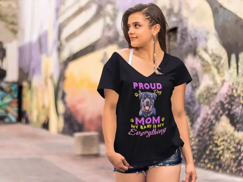 Ultrabasic Women's T-Shirt Proud Day - Rottweiler Dog Mom - My Baby Is My Everything 1