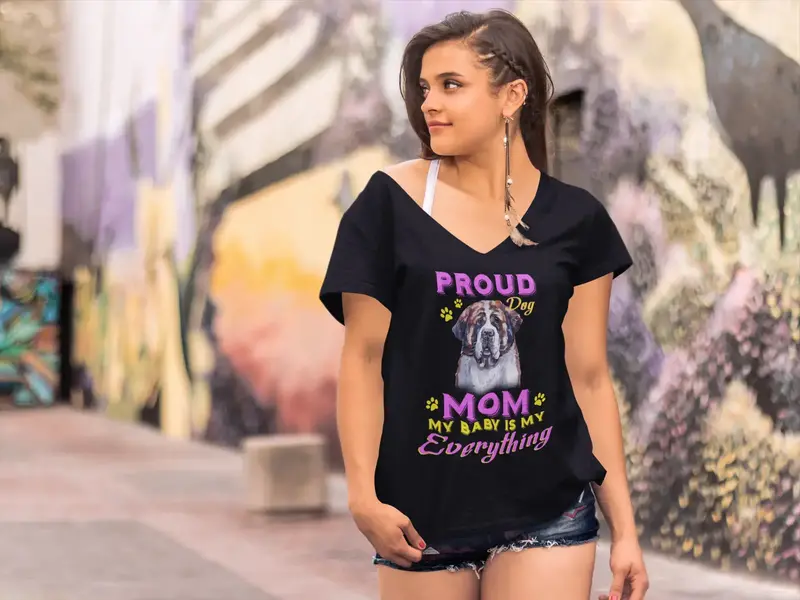 Ultrabasic Women's T-Shirt Proud Day - St. Bernard Dog Mom - My Baby Is My Everything 1