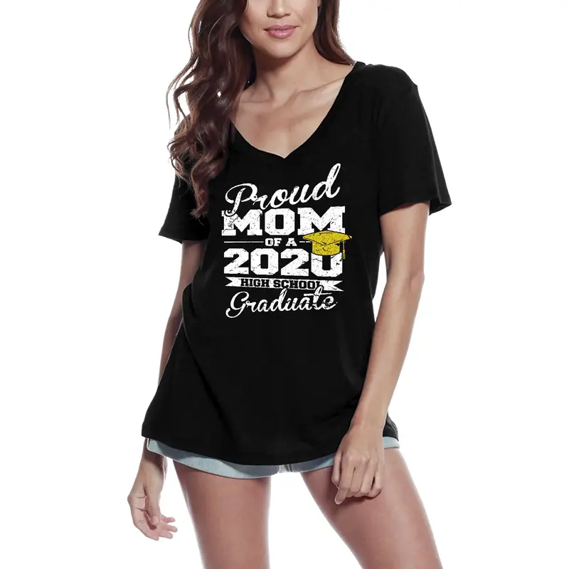 Ultrabasic Women's T-Shirt Proud Mom Of 2020 High School Graduate - Funny Mother Tee Shirt 3