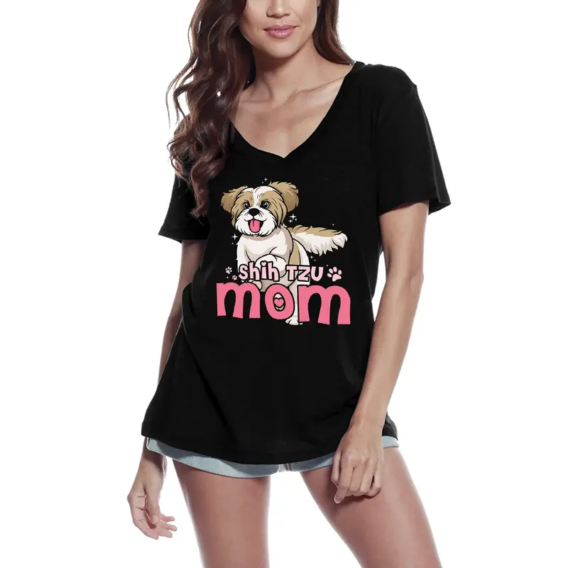 Ultrabasic Women's T-Shirt Shih Tzu Mom - Funny Dog Tee Shirt 2