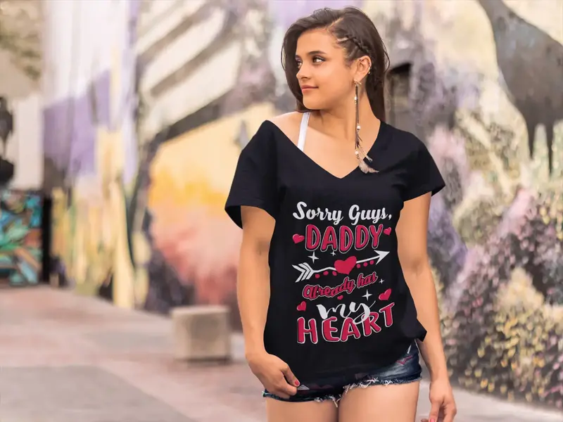 Ultrabasic Women's T-Shirt Sorry Guys Daddy Already Has My Heart - Valentine's Day Short Sleeve Graphic Tees Tops 1