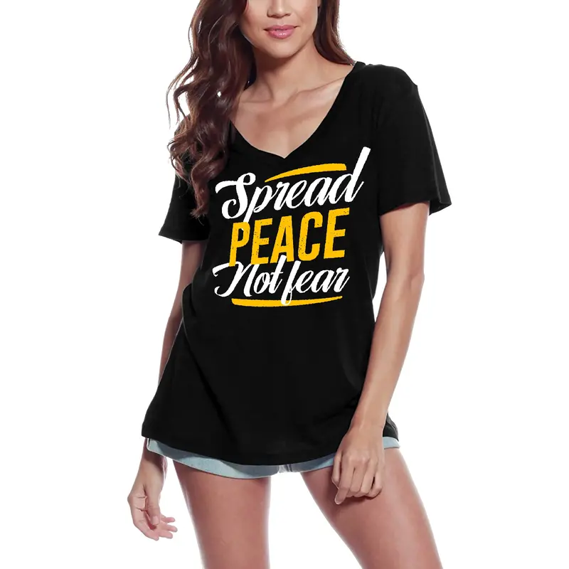 Ultrabasic Women's T-Shirt Spread Peace Not Fear - Motivational Quote Shirt 2