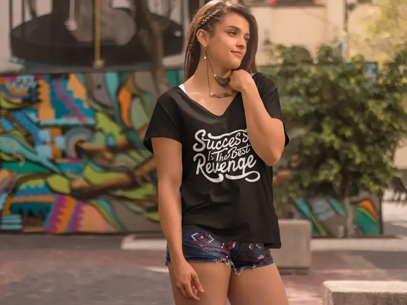 Ultrabasic Women's T-Shirt Sucess Is The Best Revenge - Motivational Slogan Tee 1