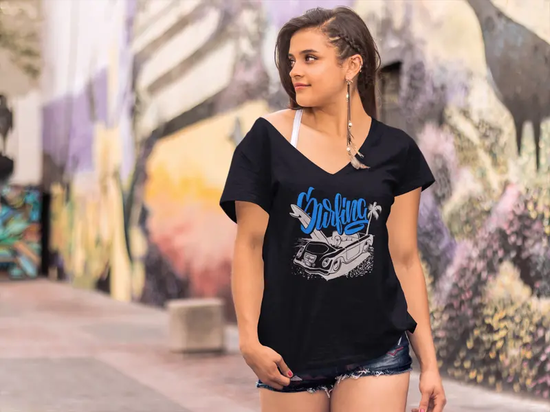 Ultrabasic Women's T-Shirt Surfing Beach - Funny Short Sleeve Tee Shirt Tops 2