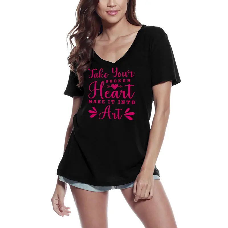 Ultrabasic Women's T-Shirt Take Your Broken Heart Make It Into Art - Short Sleeve Tee Shirt Gift Tops 1