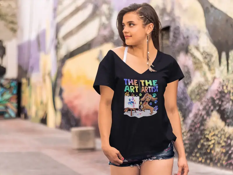 Ultrabasic Women's T-Shirt The Art The Artist - Funny Dog Tee Shirt 1