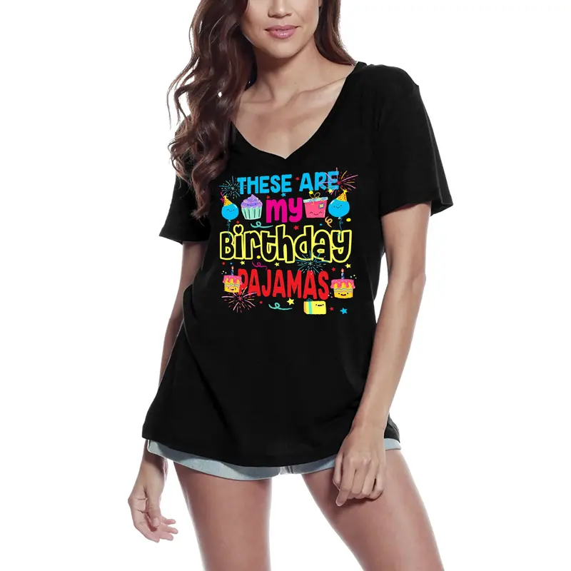 Ultrabasic Women's T-Shirt These Are My Birthday Pajamas - Funny Tee Shirt 1