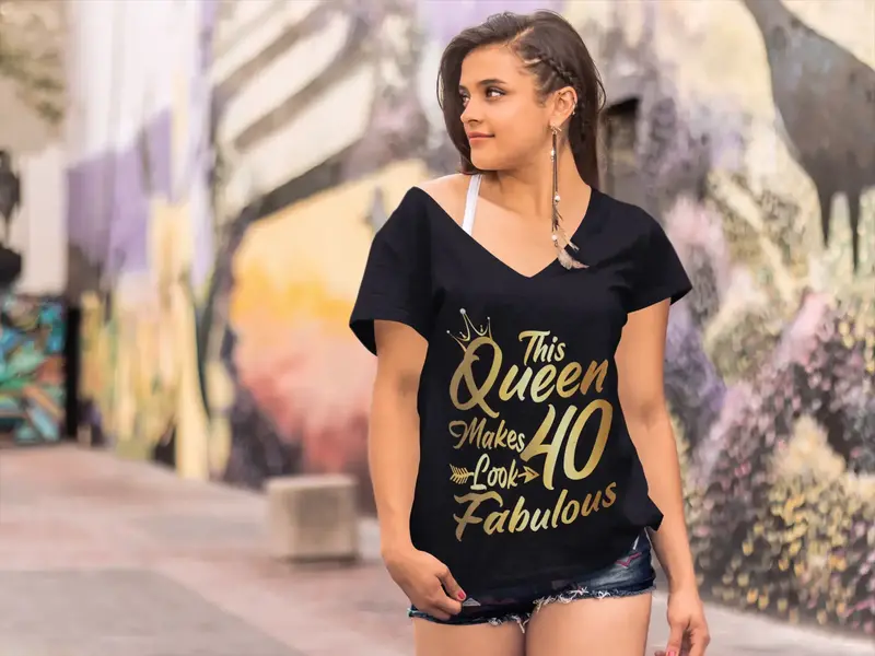 Ultrabasic Women's T-Shirt This Queen Makes 40 Look Fabolous - 40Th Birthday Shirt For Ladies 1
