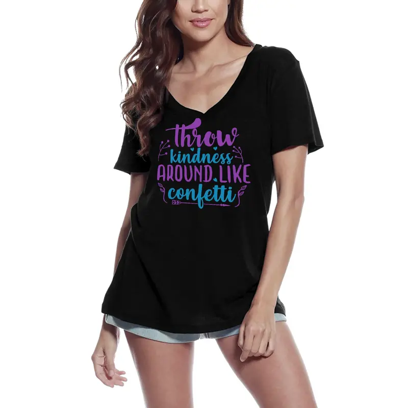 Ultrabasic Women's T-Shirt Throw Kindness Around Like A Confetti - Short Sleeve Tee Shirt Gift Tops 1