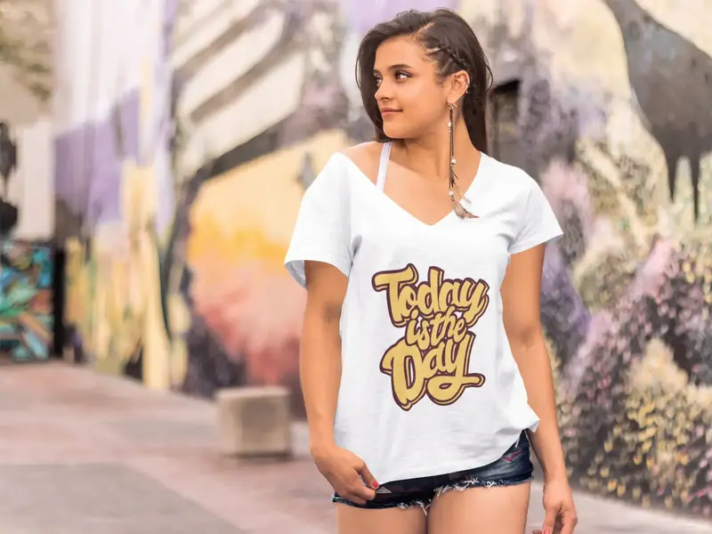 Ultrabasic Women's T-Shirt Today Is The Day - Motivational Slogan Graphic Tee 1