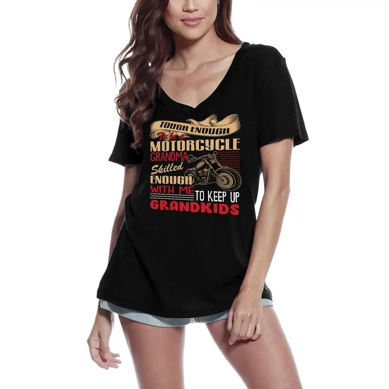 Ultrabasic Women's T-Shirt Tough Enough To Be A Motorcycle Grandma - Biker Tee Shirt 2