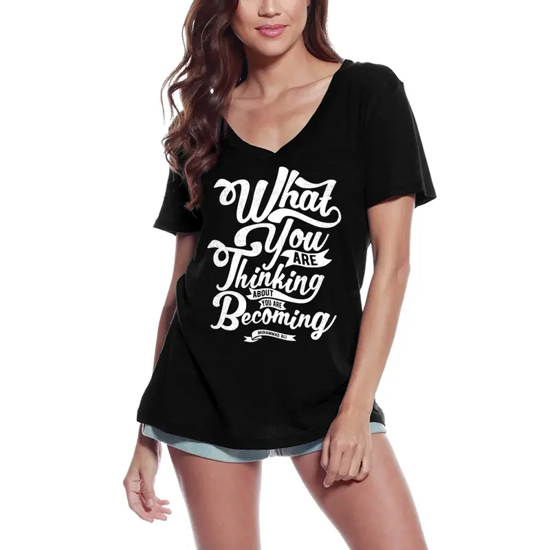 Ultrabasic Women's T-Shirt What You Are Thinking - Self Motivation Slogan Tee 2