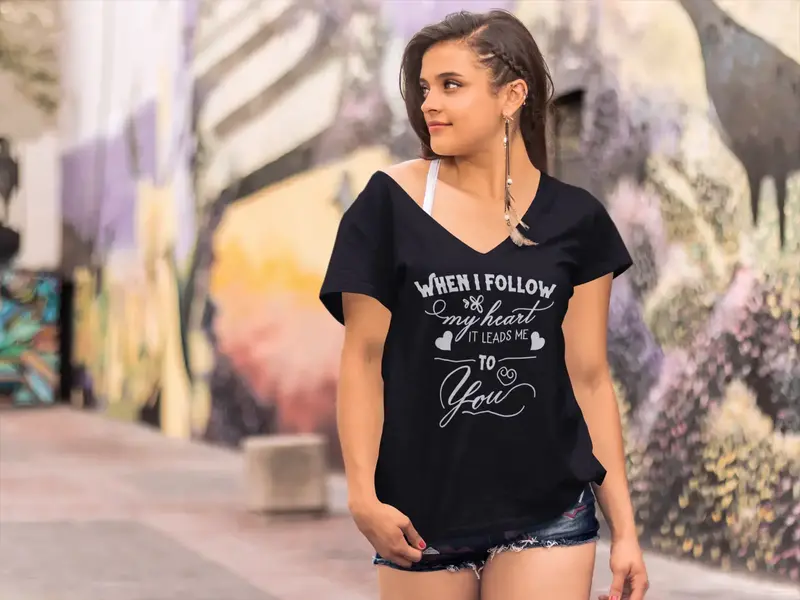 Ultrabasic Women's T-Shirt When I Follow My Heart It Leads Me To You - Short Sleeve Tee Shirt Tops 1