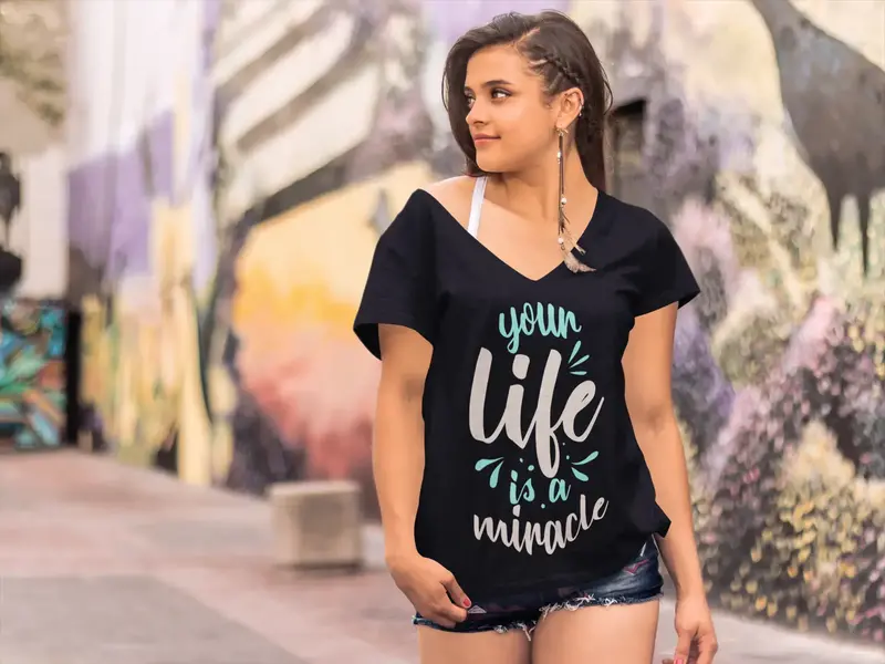 Ultrabasic Women's T-Shirt Your Life Is A Miracle - Inspirational Shirt 1