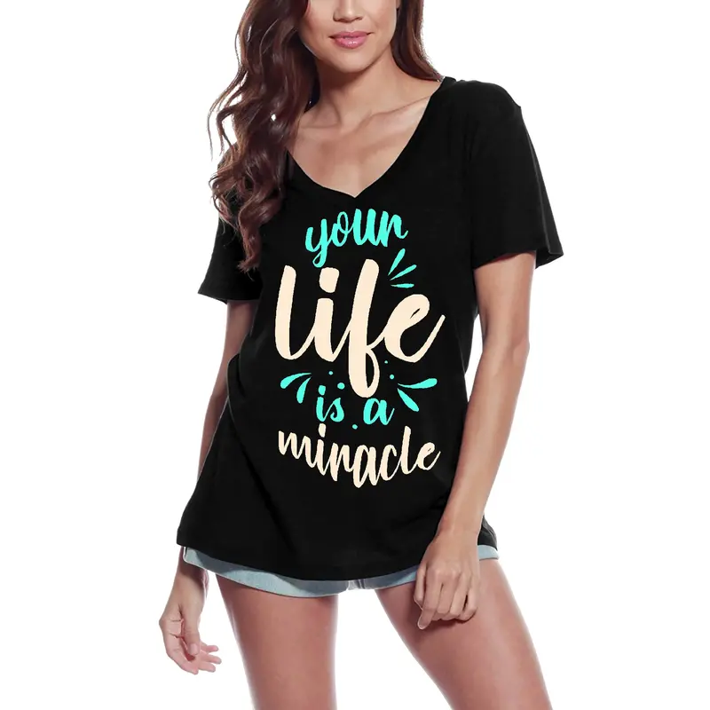 Ultrabasic Women's T-Shirt Your Life Is A Miracle - Inspirational Shirt 2