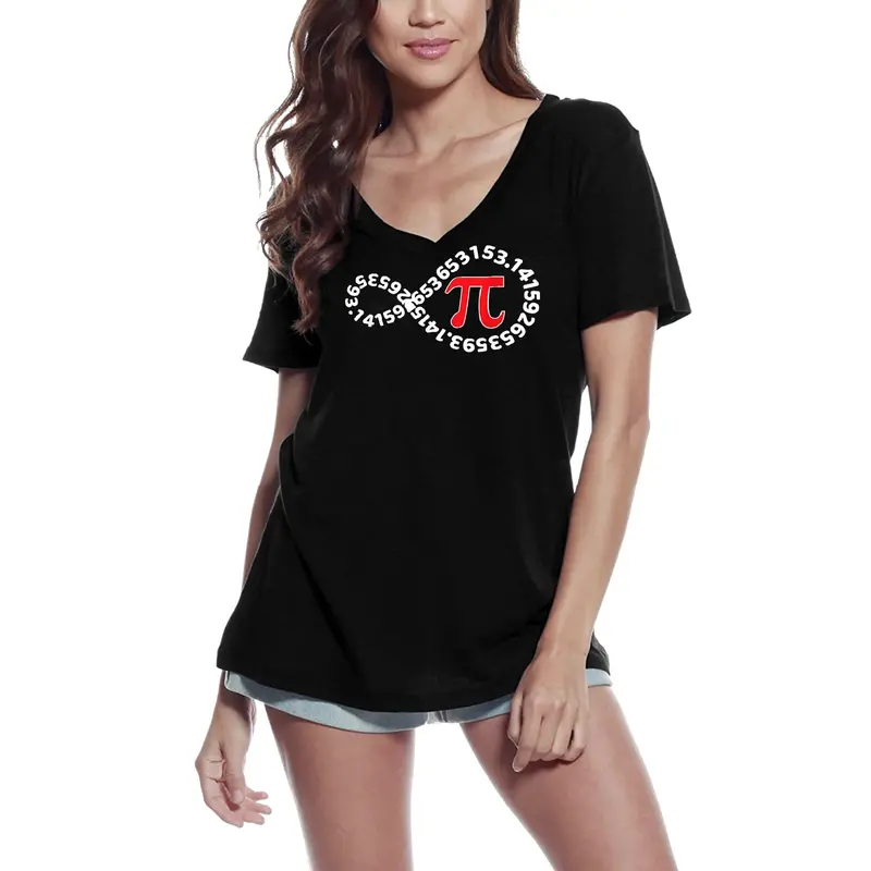 Ultrabasic Women's V-Neck T-Shirt Funny Pi Number Infinity - Geek Math Gift Tee Shirt 1