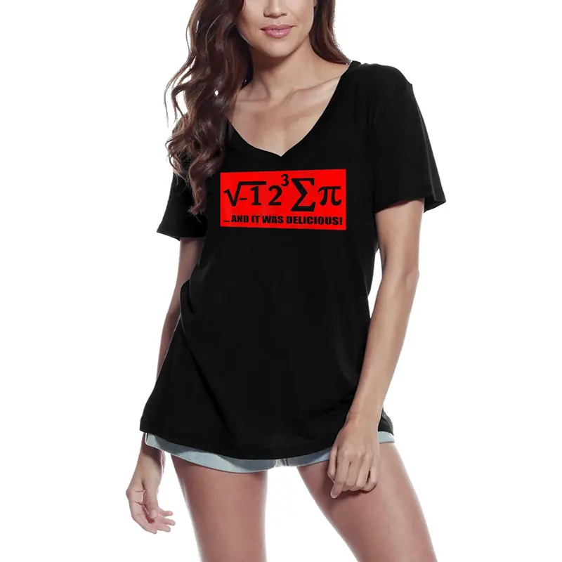 Ultrabasic Women's V-Neck T-Shirt I Ate Some Pie And It Was Delicious - Funny Math Gift Tee Shirt 1