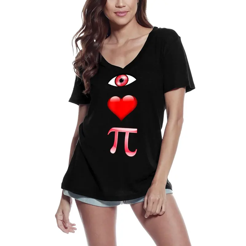 Ultrabasic Women's V-Neck T-Shirt I Love Pi - Math Nerds Lovers Tee Shirt 1