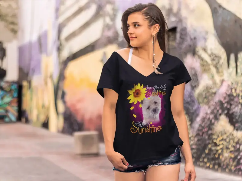 Ultrabasic Women's V-Neck T-Shirt My Only Sunshine - Cairn Terrier 1