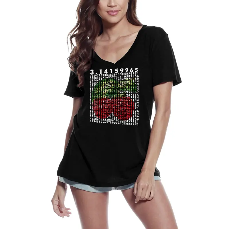 Ultrabasic Women's V-Neck T-Shirt Pi And Raspberry - Math Lover Teachers Tee Shirt 1