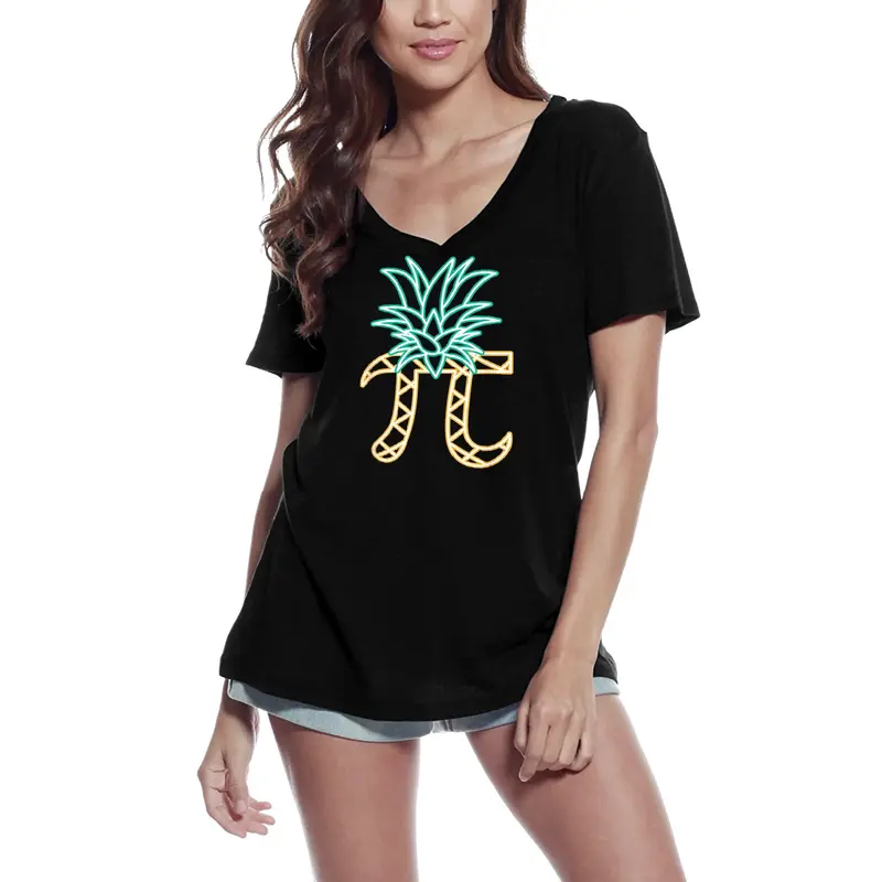 Ultrabasic Women's V-Neck T-Shirt Pi Day Pineapple Nerd Math - Funny Gift Tee Shirt 1