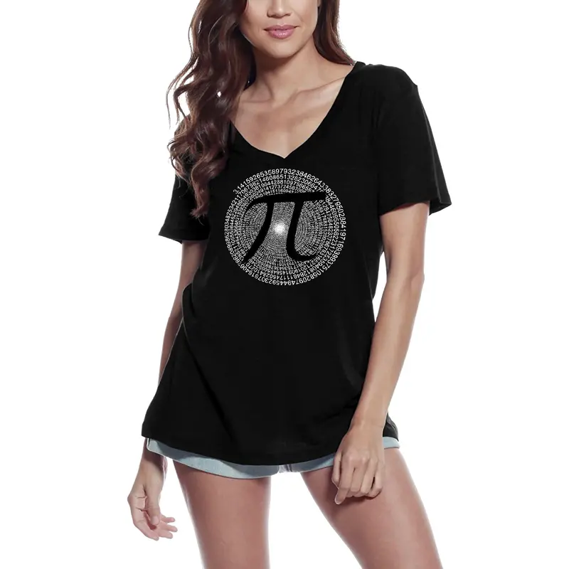 Ultrabasic Women's V-Neck T-Shirt Pi Day Swirl - Funny Math Lover Tee 1