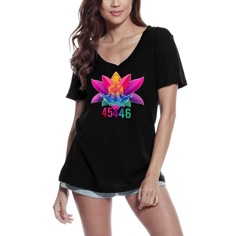 Ultrabasic Women's V-Neck T-Shirt Yoga For The Winners - Short Sleeve Tee Shirt 2
