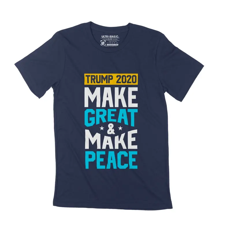 Unisex Adult T-Shirt Donald Trump 2020 Make Peace Merchandise 1