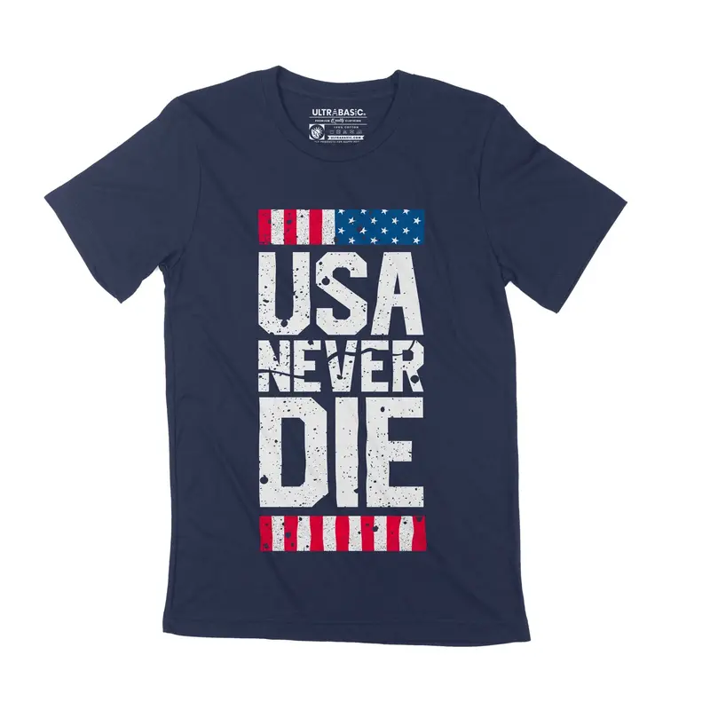 Unisex Adult T-Shirt Donald Trump Merchandise Usa Never Die 1