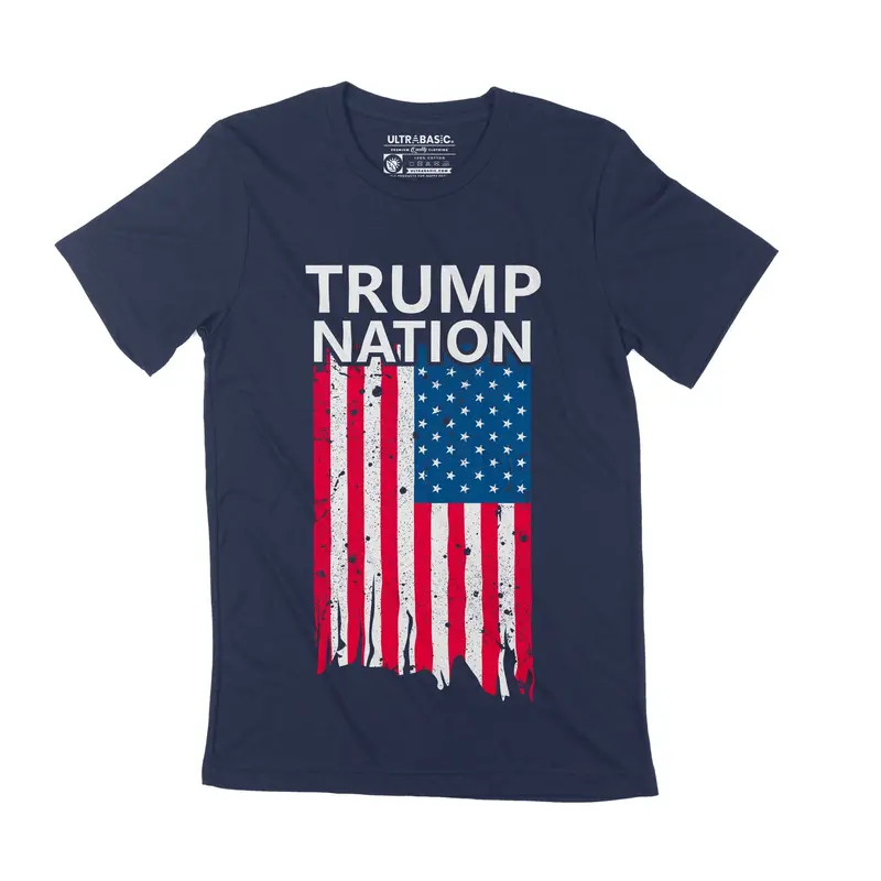 Unisex Adult T-Shirt Donald Trump Nation American Flag 1