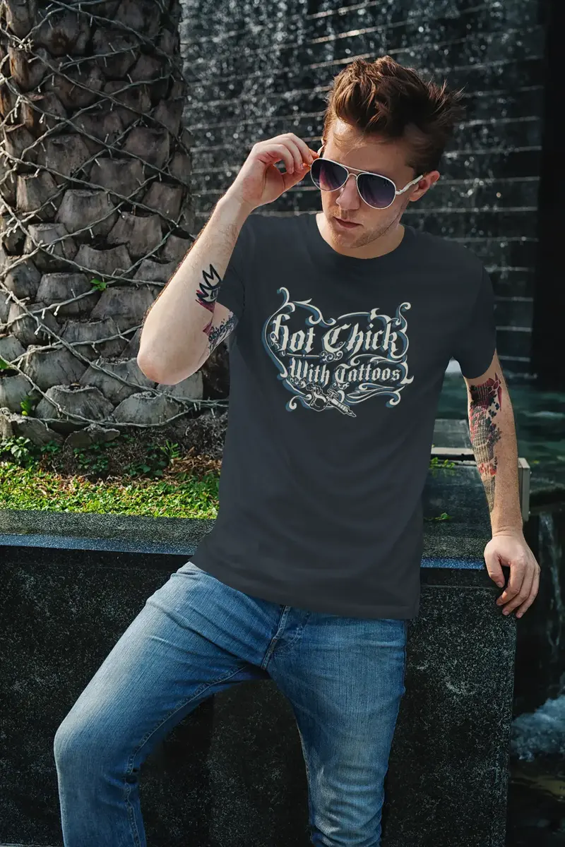 Unisex Adult T-Shirt Hot Chick With Tattoos Graphic Tee 1