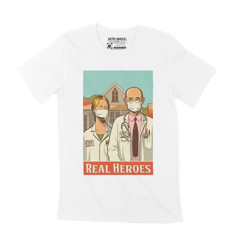 Unisex Adult T-Shirt Real Heroes Doctor Nurse Pandemic 2020 Shirt 2