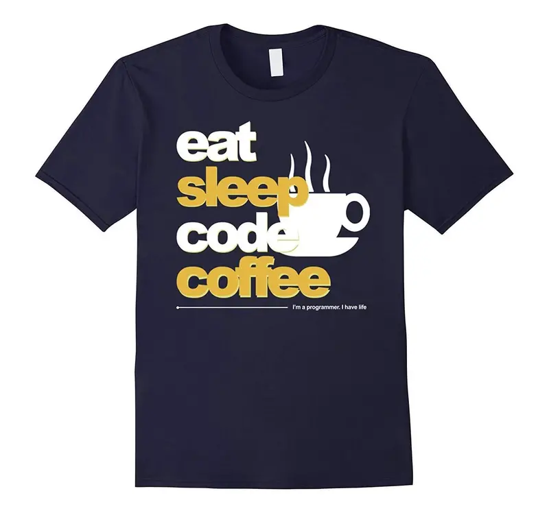 Unisex Eat Sleep Code & Coffee Graphic Tee – Programmer-Inspired Casual T-Shirt
