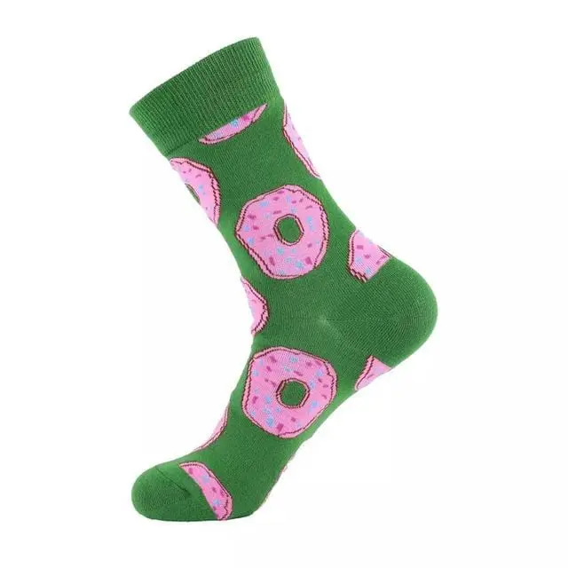 Unisex Socks Funny Cute Cartoon Fruits Banana Avocado Egg Cookie Donuts Food Happy Japanese Harajuku Skateboard Socks Women 10