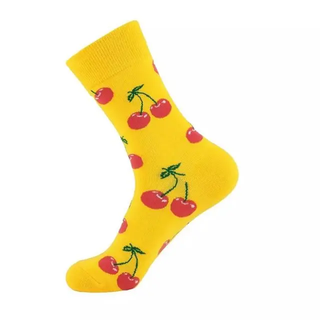 Unisex Socks Funny Cute Cartoon Fruits Banana Avocado Egg Cookie Donuts Food Happy Japanese Harajuku Skateboard Socks Women 11