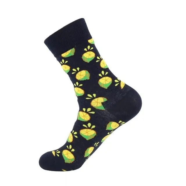 Unisex Socks Funny Cute Cartoon Fruits Banana Avocado Egg Cookie Donuts Food Happy Japanese Harajuku Skateboard Socks Women 12