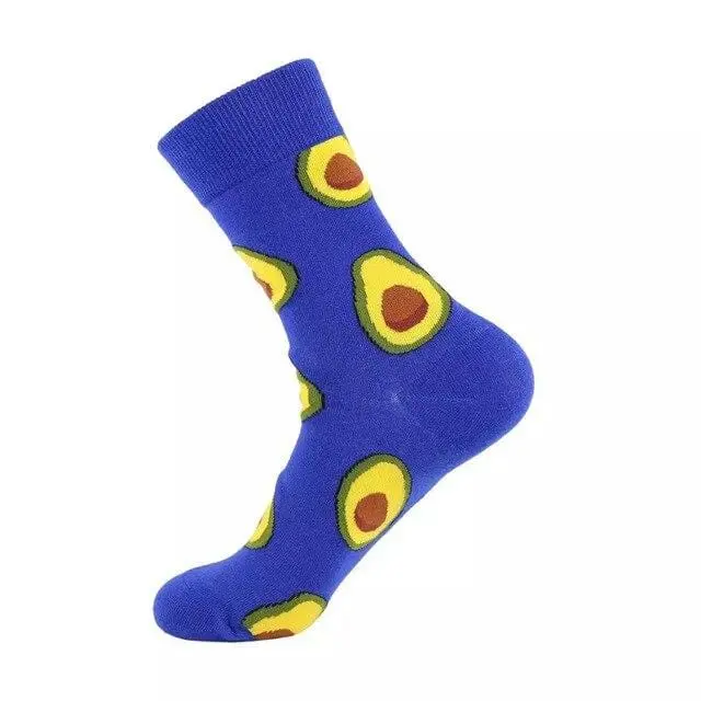 Unisex Socks Funny Cute Cartoon Fruits Banana Avocado Egg Cookie Donuts Food Happy Japanese Harajuku Skateboard Socks Women 13